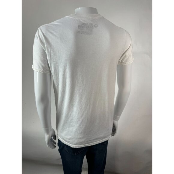 Overthinking & Also Hungry White T-Shirt By Black Matter Threadless - M 100% Cot - Picture 13 of 14